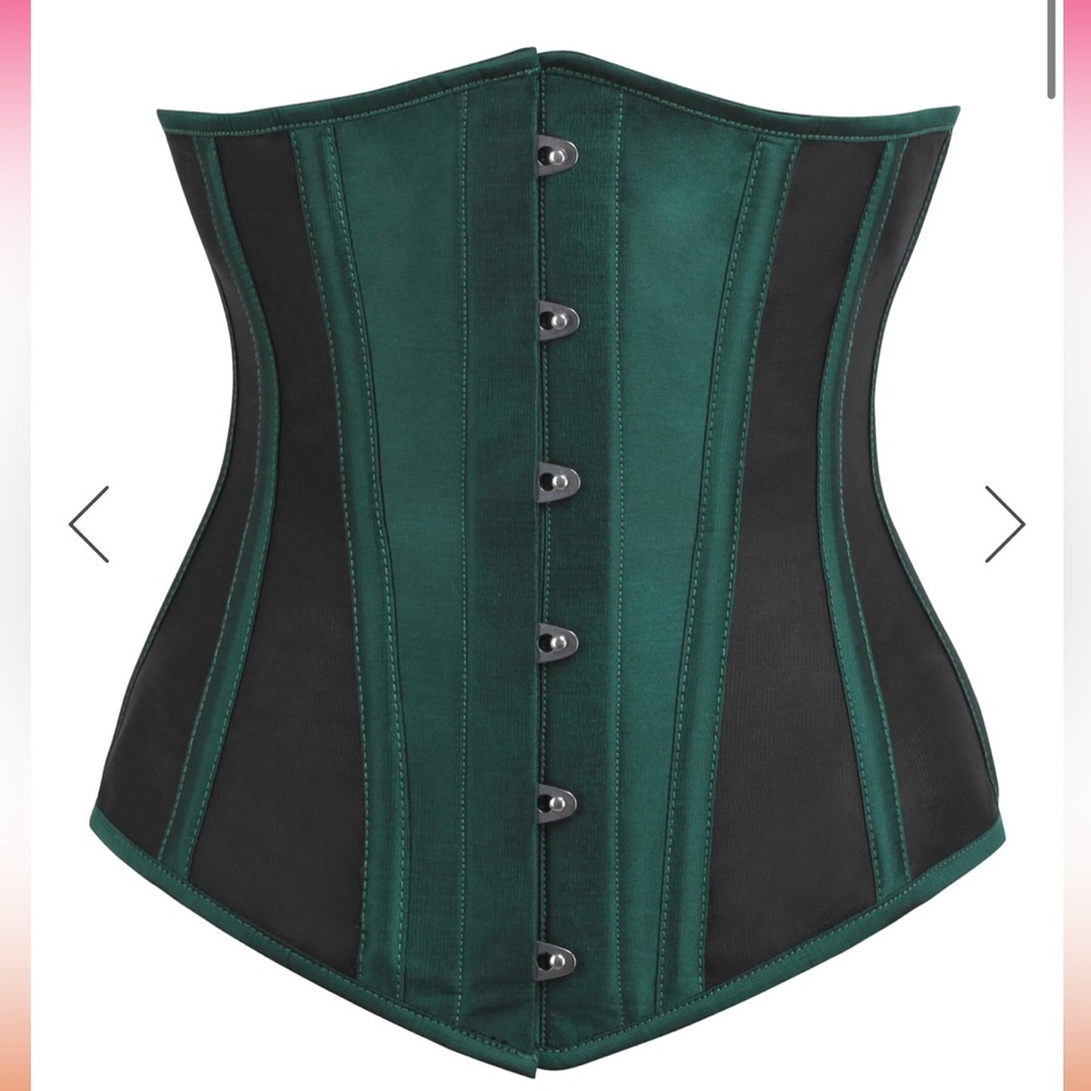 Elegant Green and Black Corset